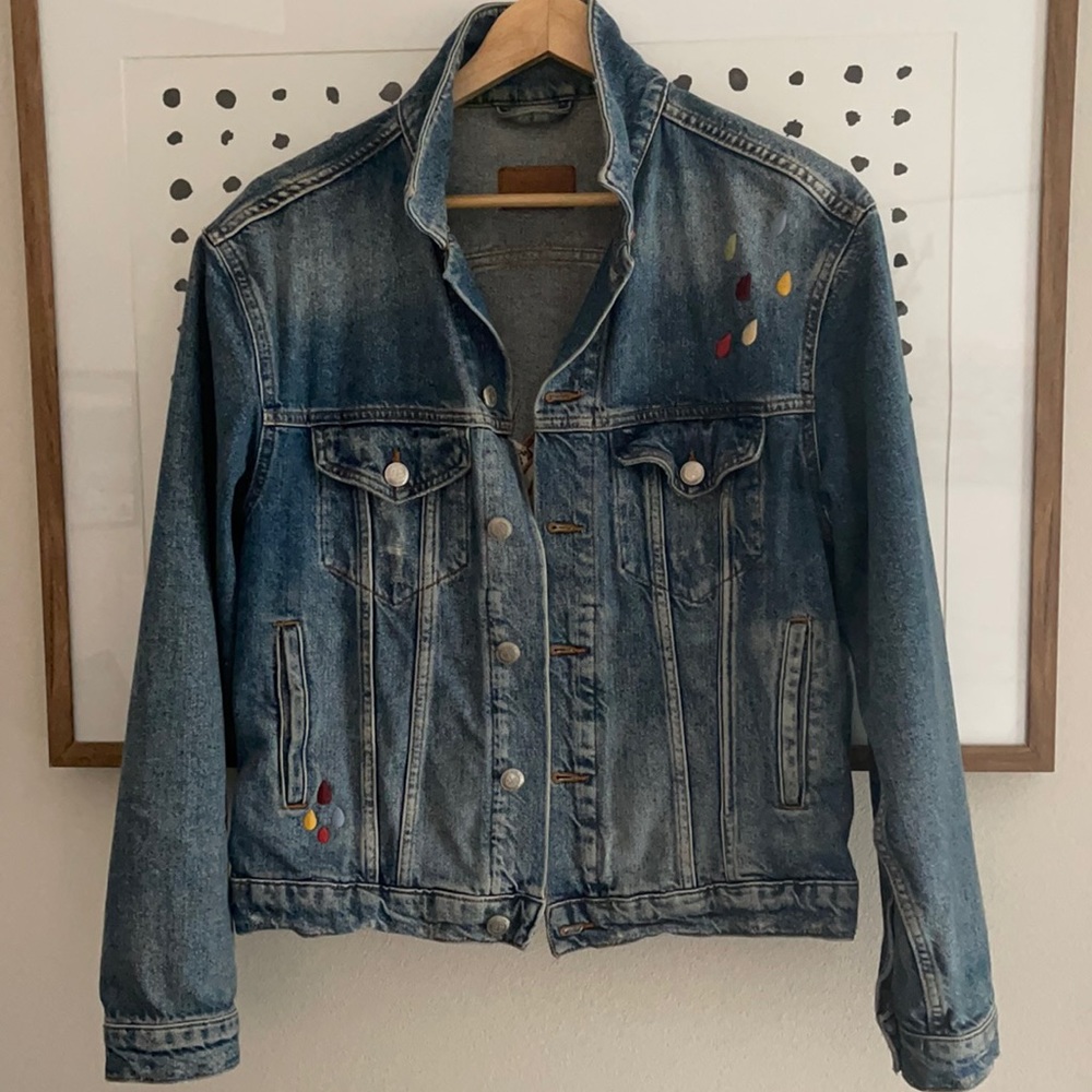 Zara Embroidered Jean Jacket